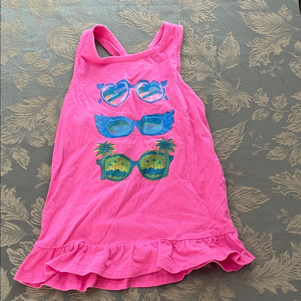 Faded Glory Pink Tank Top with Sunglasses Design